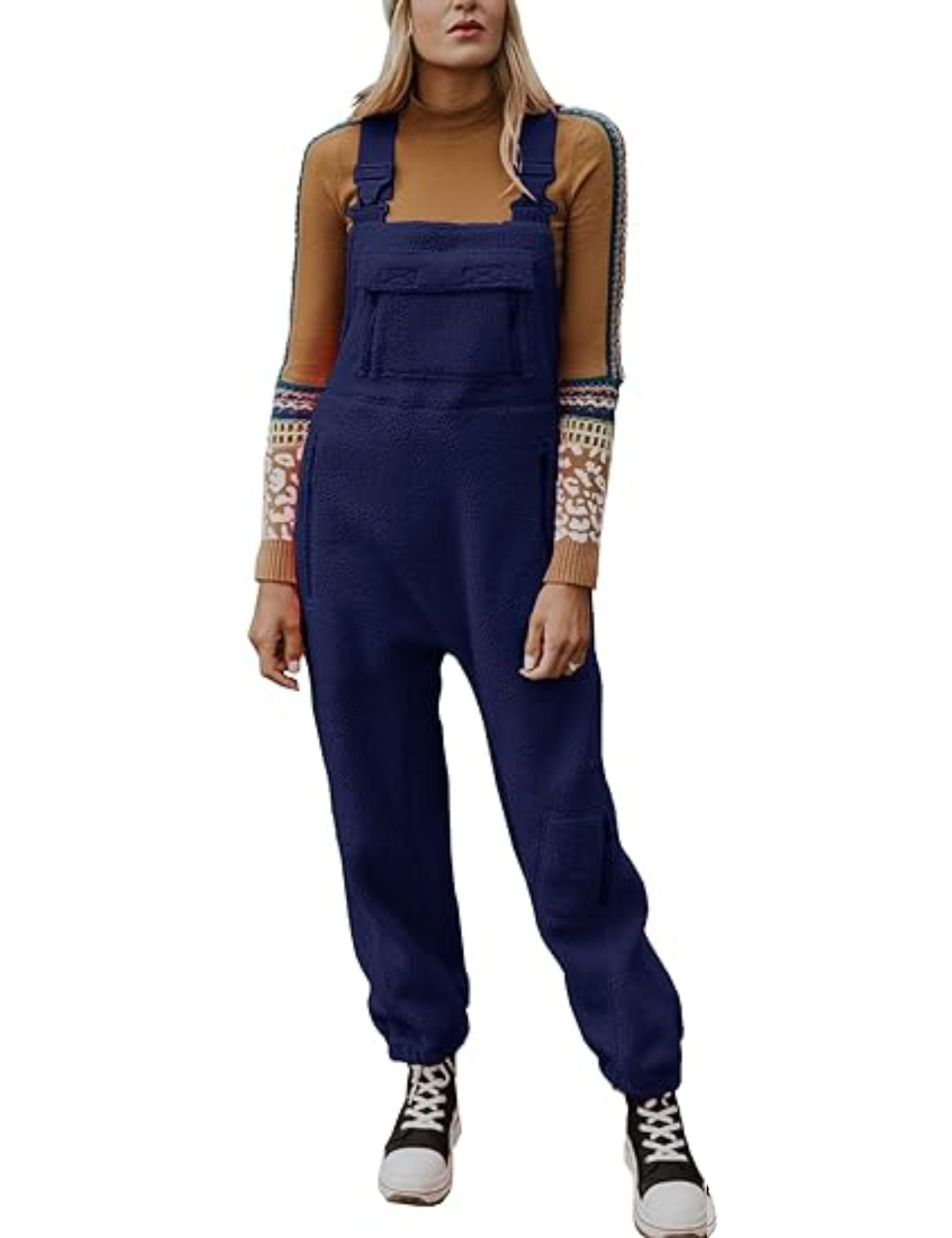 Christmas Sale 50% OFF - 2024 New Women's Fleece Warm Overalls Loose Casual Jumpsuits 