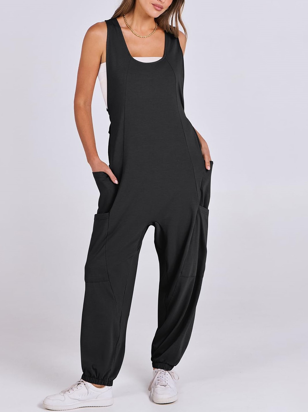 Women's Sleeveless Baggy Harem Jumpsuits 