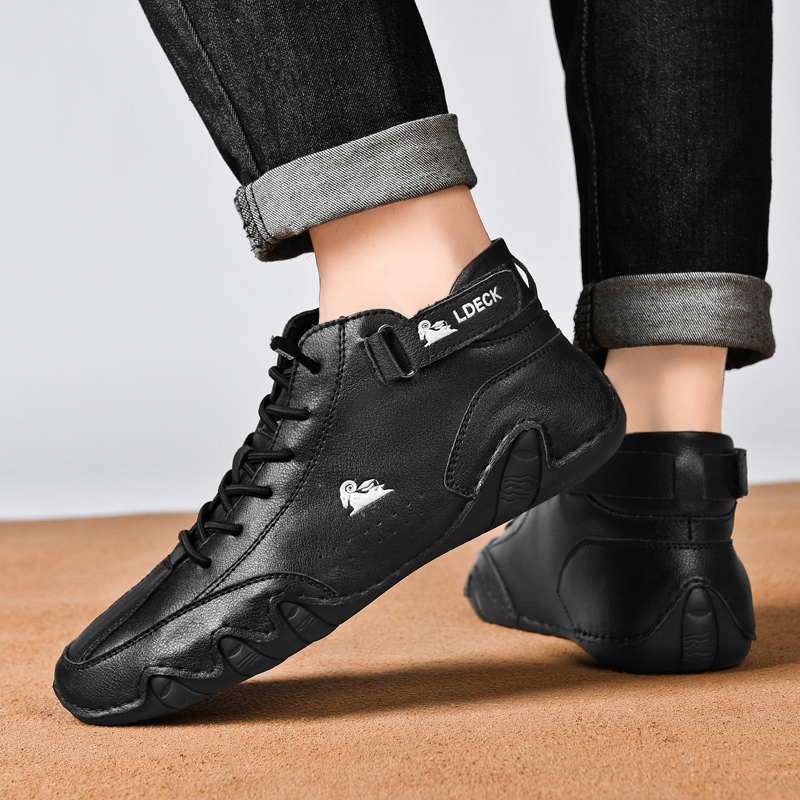 Last Day 50% OFF🔥Men's Handmade Outdoor Waterproof Suede Velcro High Boots