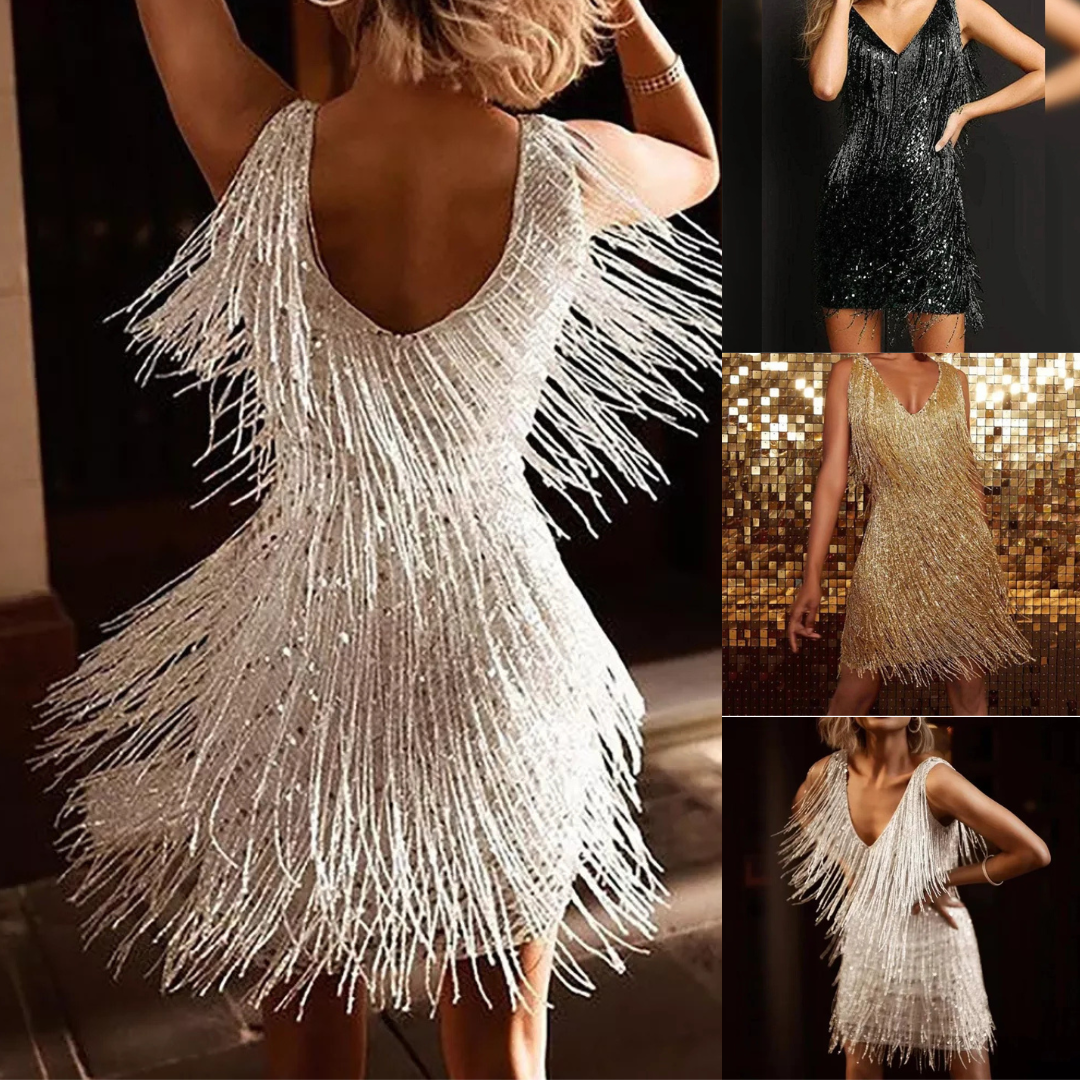 Euphoria Shimmer Fringe Dress
