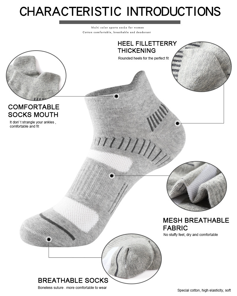 Men's 5 Pairs Socks Ankle Socks Running Socks Black White Color Color Block Casual Daily Medium Spring, Fall, Winter, Summer Stylish