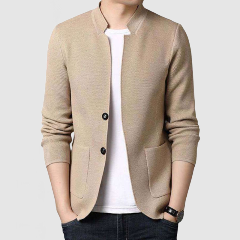 Men's Fashion Casual Lapel Two Wear Long Sleeve Cardigan