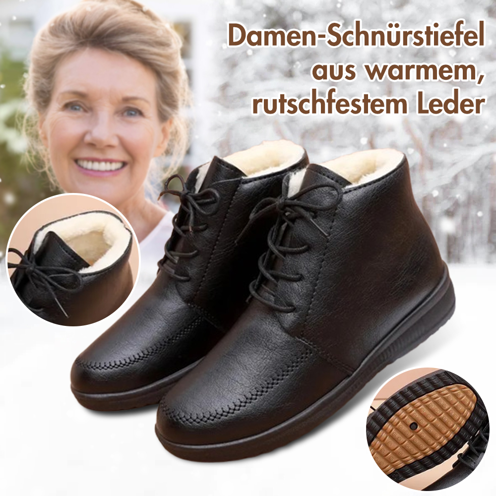 Winter-Schnürstiefel mit warmem Fell für Damen