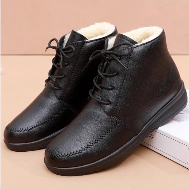 Winter-Schnürstiefel mit warmem Fell für Damen