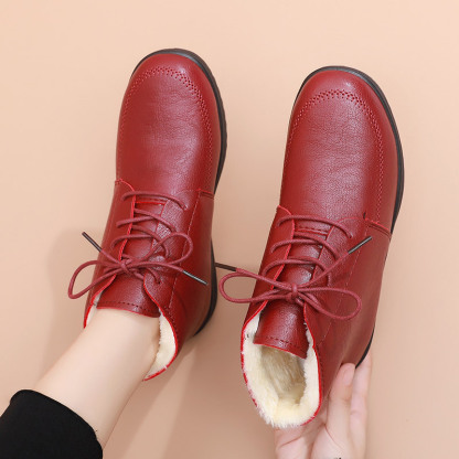 Winter-Schnürstiefel mit warmem Fell für Damen