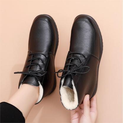 Winter-Schnürstiefel mit warmem Fell für Damen