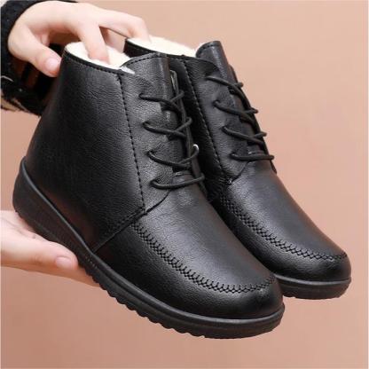 Winter-Schnürstiefel mit warmem Fell für Damen