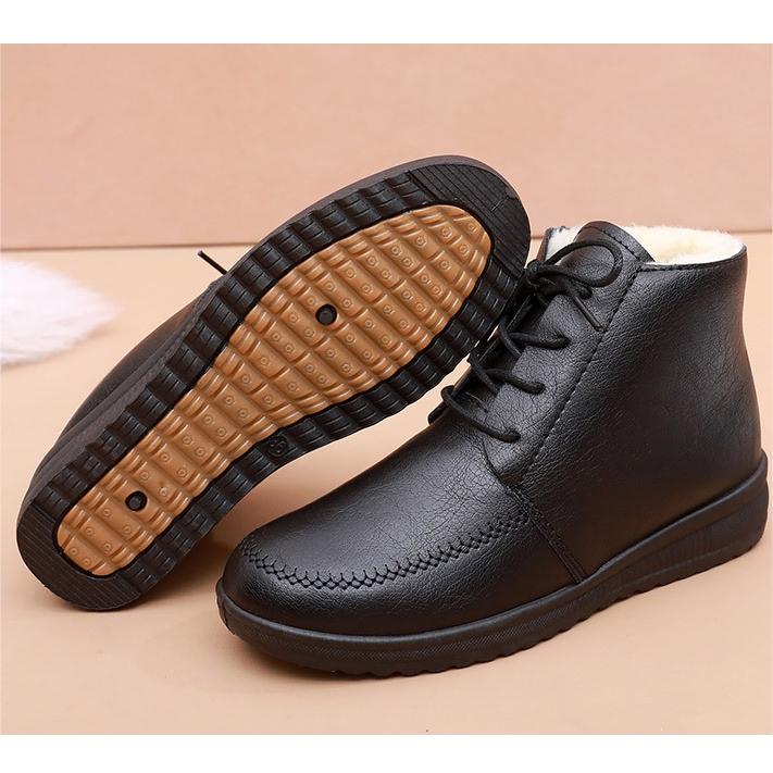 Winter-Schnürstiefel mit warmem Fell für Damen