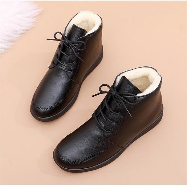 Winter-Schnürstiefel mit warmem Fell für Damen
