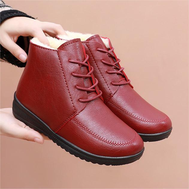 Winter-Schnürstiefel mit warmem Fell für Damen