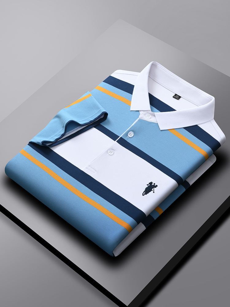 Modisches Herren-Poloshirt mit Bienenstickerei und Kurzen Ärmeln und Revers