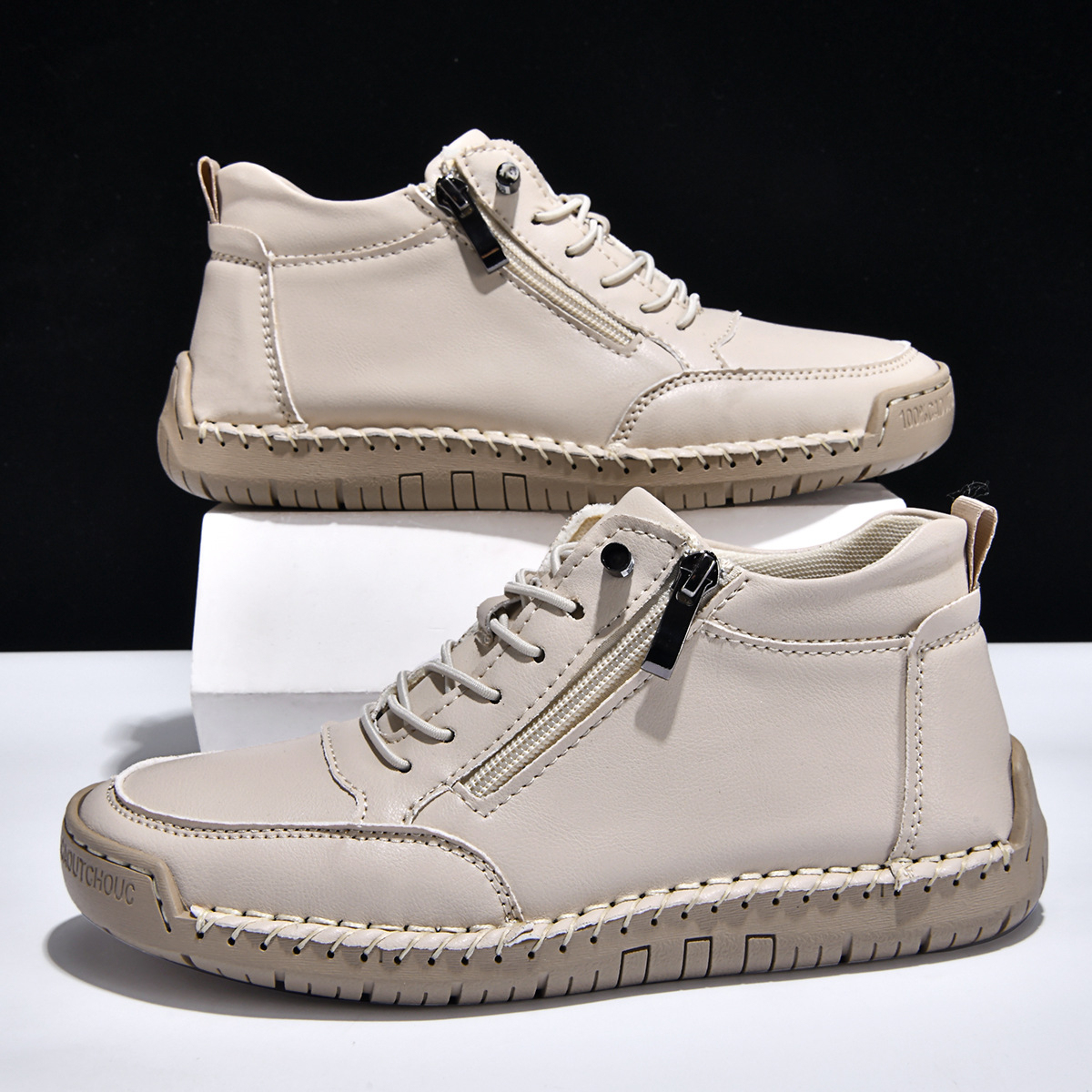 ⏰LETZTER TAG – 70 % RABATT🛒 Herren Leder-Freizeitstiefel – Bequeme Outdoor-Schuhe für Alltag und Autofahren