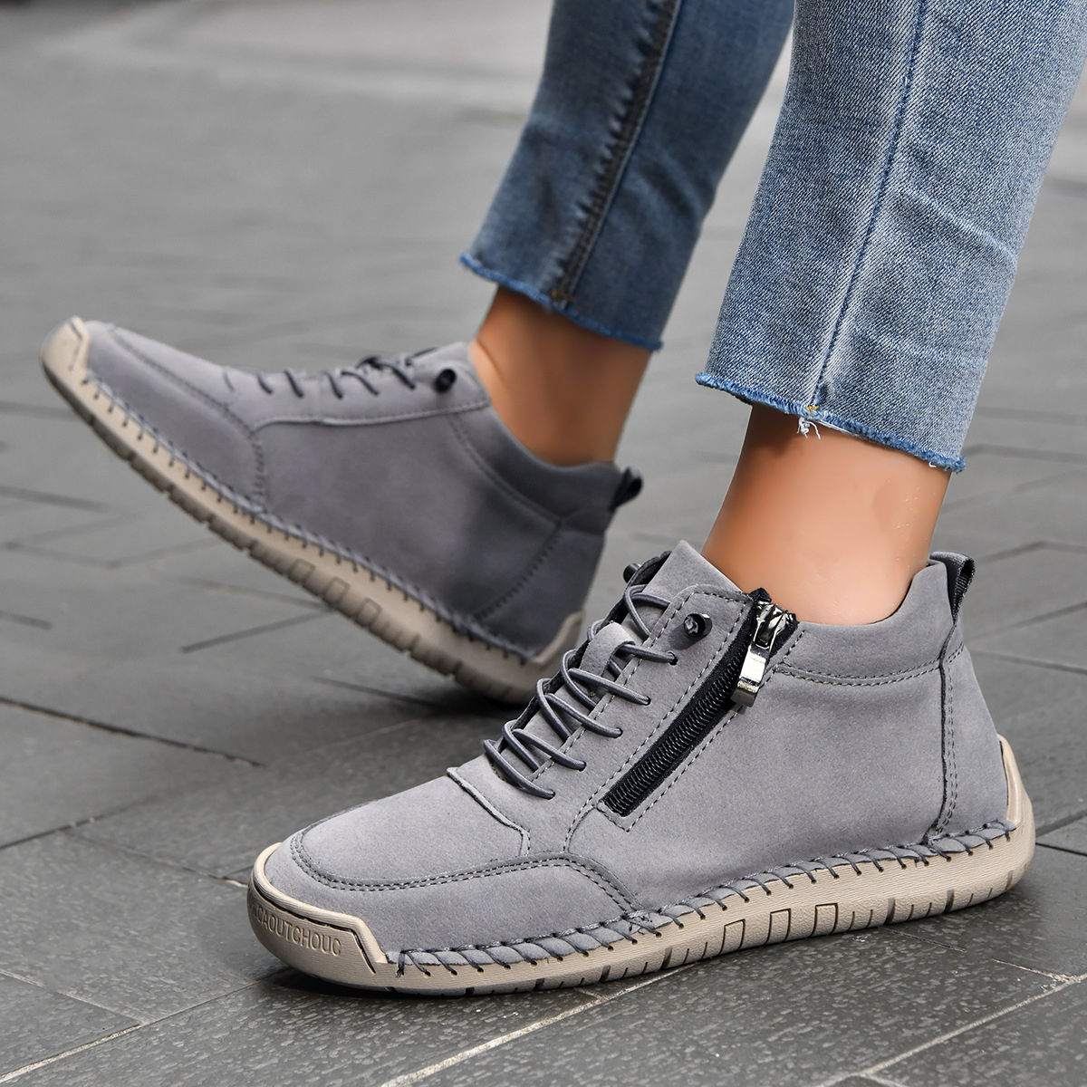 ⏰LETZTER TAG – 70 % RABATT🛒 Herren Leder-Freizeitstiefel – Bequeme Outdoor-Schuhe für Alltag und Autofahren