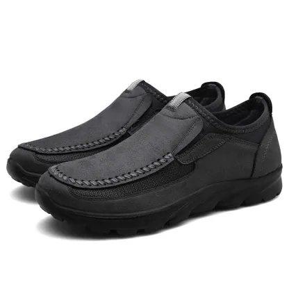 Lässige, atmungsaktive Herren-Loafer aus Leder