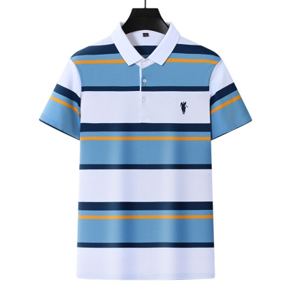 Modisches Herren-Poloshirt mit Bienenstickerei und Kurzen Ärmeln und Revers