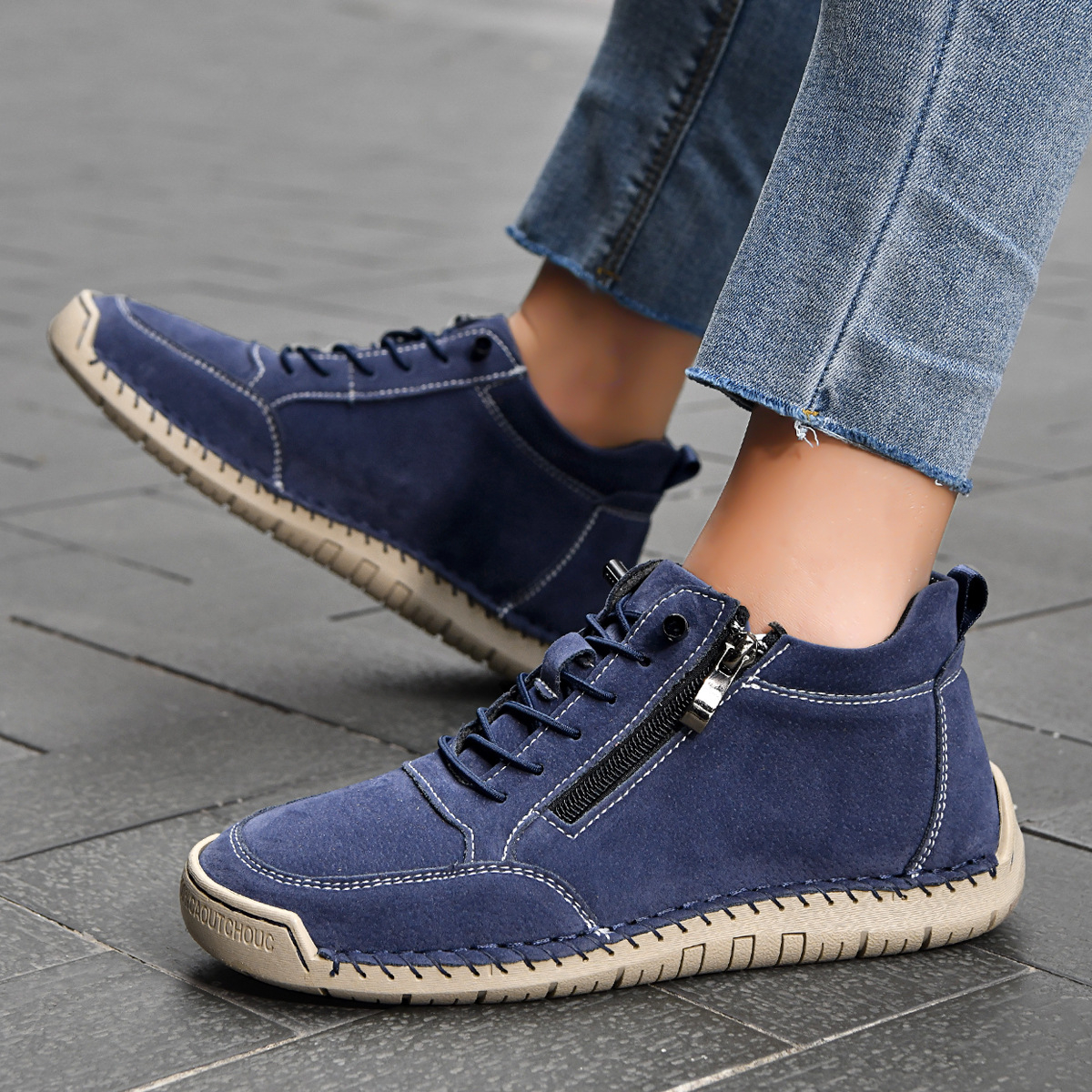 ⏰LETZTER TAG – 70 % RABATT🛒 Herren Leder-Freizeitstiefel – Bequeme Outdoor-Schuhe für Alltag und Autofahren