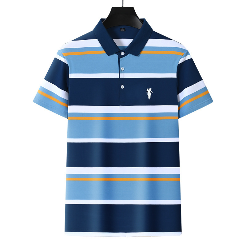 Modisches Herren-Poloshirt mit Bienenstickerei und Kurzen Ärmeln und Revers