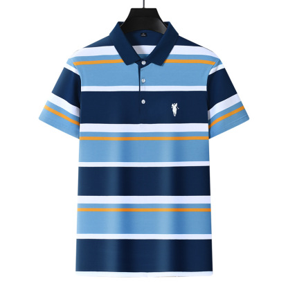 Modisches Herren-Poloshirt mit Bienenstickerei und Kurzen Ärmeln und Revers