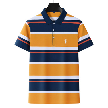 Modisches Herren-Poloshirt mit Bienenstickerei und Kurzen Ärmeln und Revers
