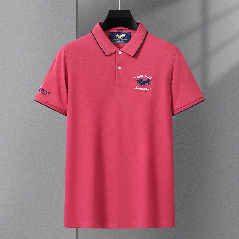 Neue Sommer Bestickte Kurzarm Business-Mode Herren Casual Poloshirt