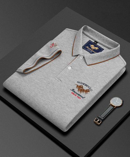 Neue Sommer Bestickte Kurzarm Business-Mode Herren Casual Poloshirt