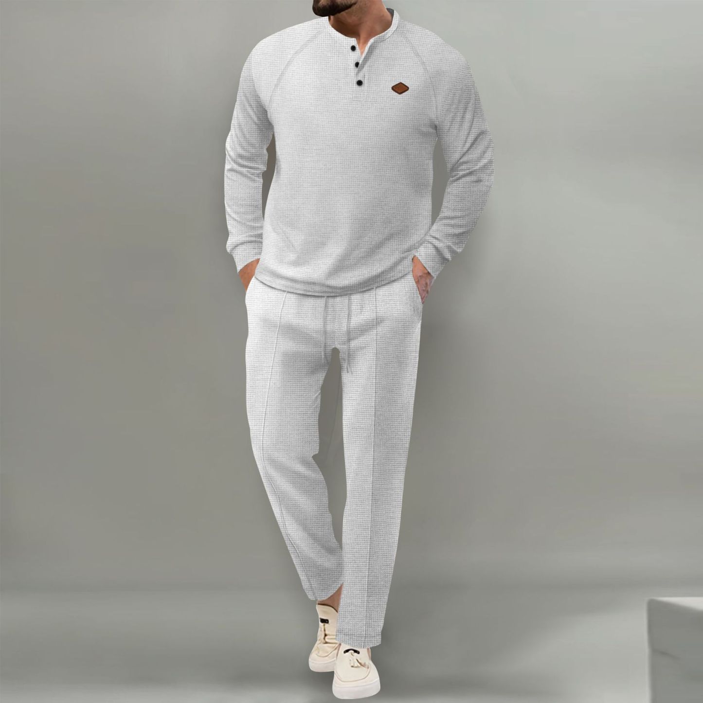 🎉April Specials -Letzten Tag Rabatt 🎁 - Neues Langarm-Poloshirt mit Waffelmuster für Herren