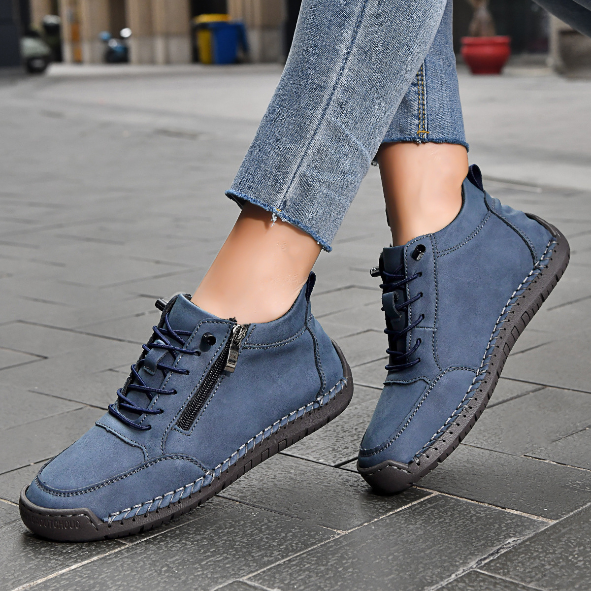 ⏰LETZTER TAG – 70 % RABATT🛒 Herren Leder-Freizeitstiefel – Bequeme Outdoor-Schuhe für Alltag und Autofahren