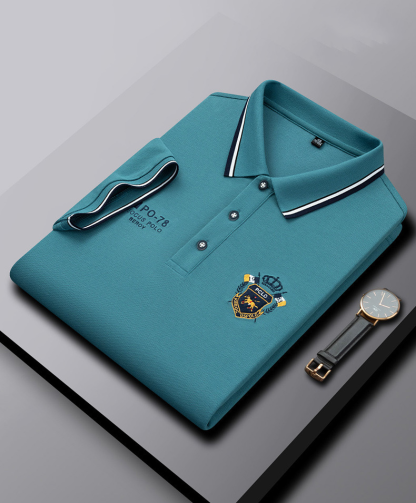 Sommer Neue Mesh Revers Stickerei Casual Herren Poloshirt
