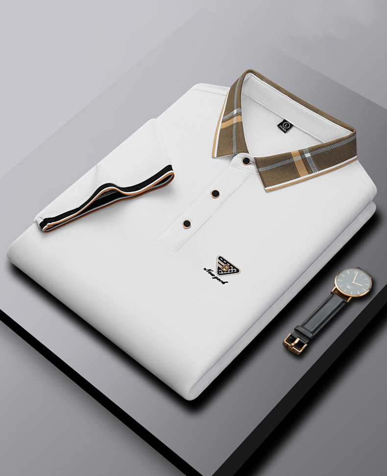 Sommer Neue Dünne Seide Gerade Kurzarm Casual Einfarbig POLO shirt