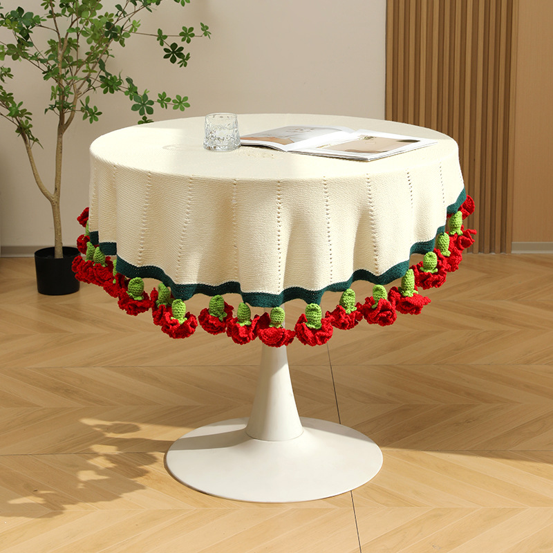 Handgestrickte Regenbogen-Nelkendecke, fertiges Geschenk zum Muttertag