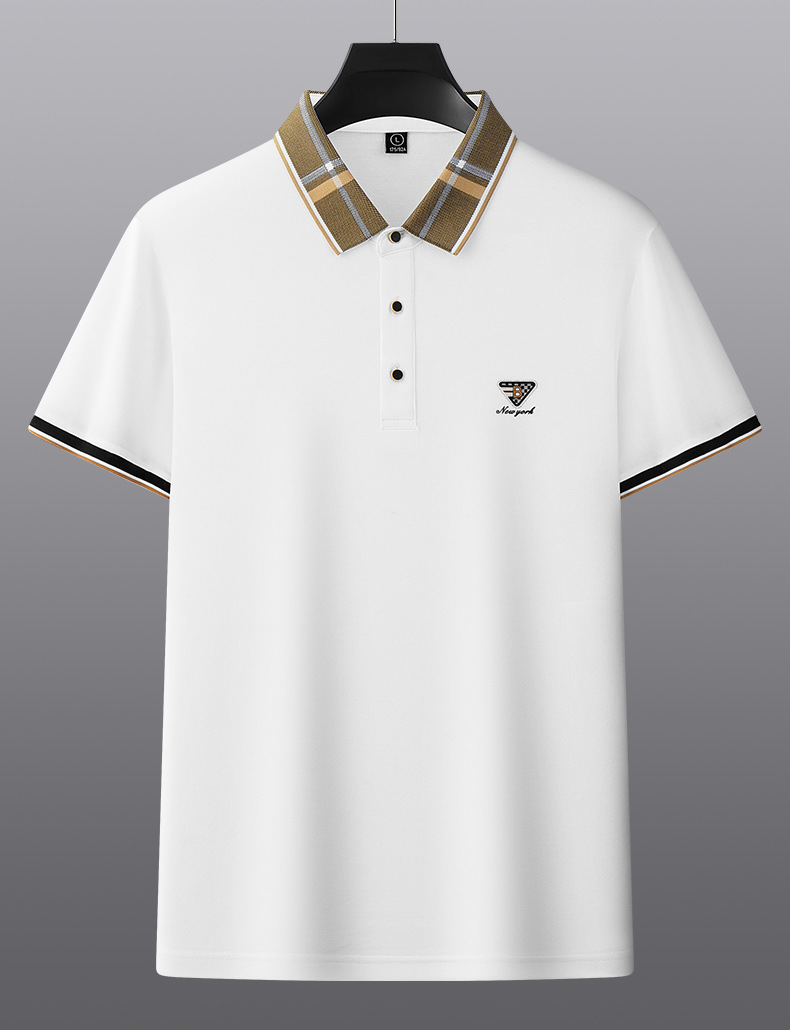 Sommer Neue Dünne Seide Gerade Kurzarm Casual Einfarbig POLO shirt