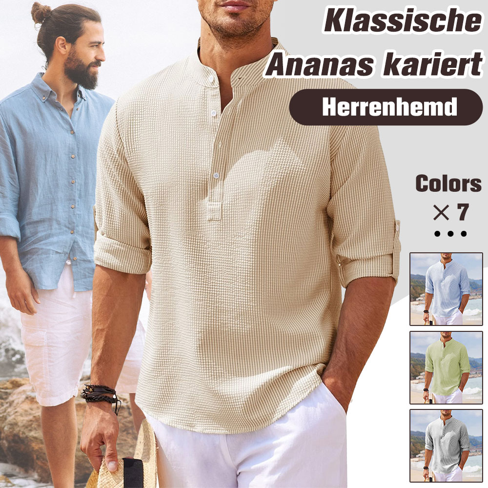 （）THERLING  Neues lässiges kariertes Langarmshirt für Herren