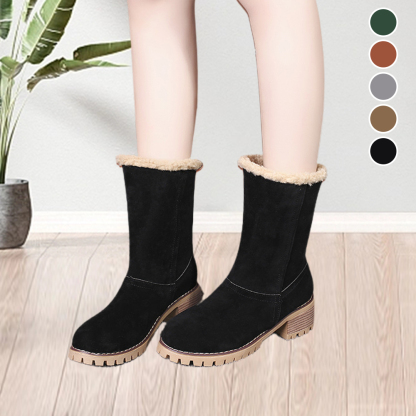 Neue trendige dicke, warme Martin-Stiefel mit runder Zehenpartie