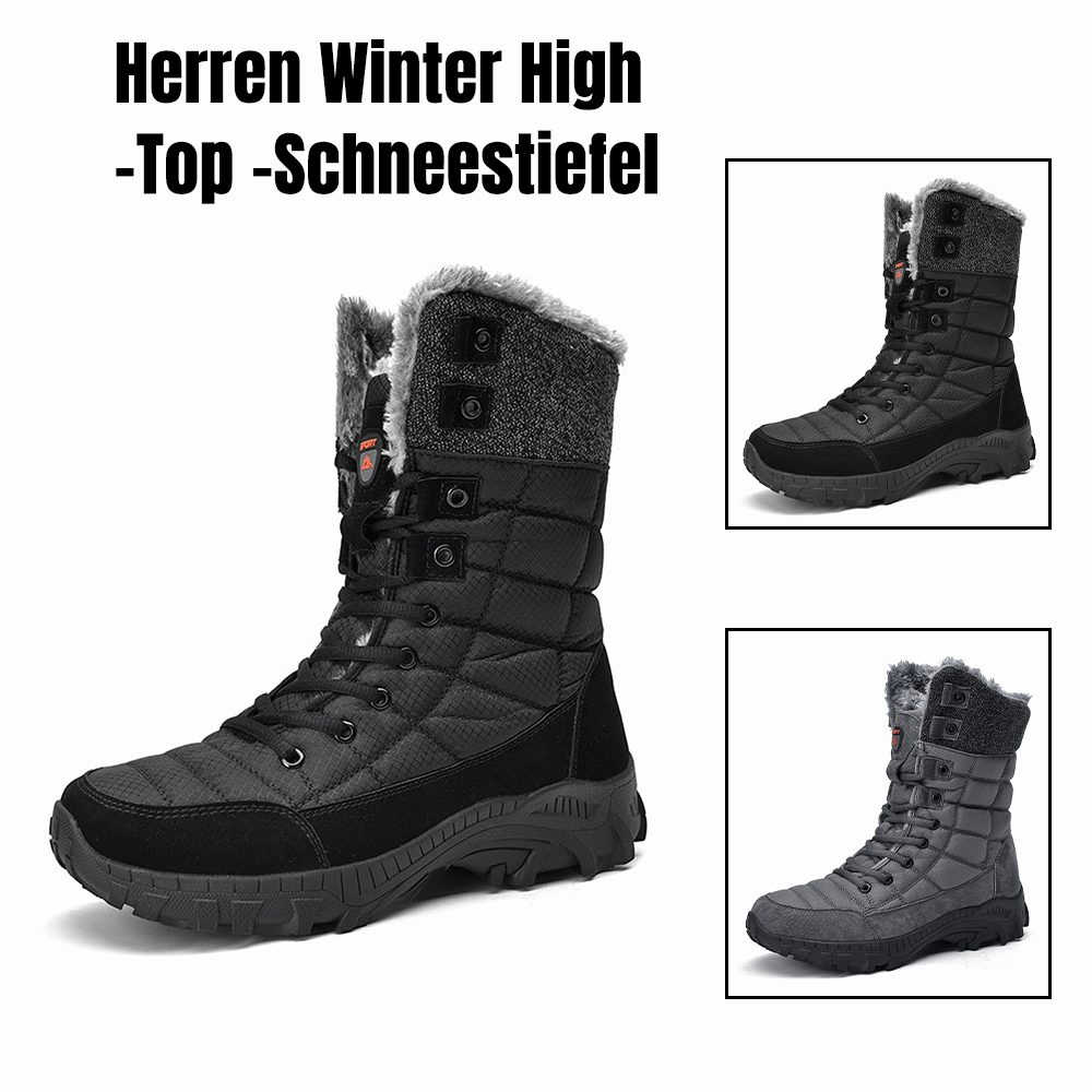 Lässige High-Top-Fleece-Baumwollstiefel für Herren