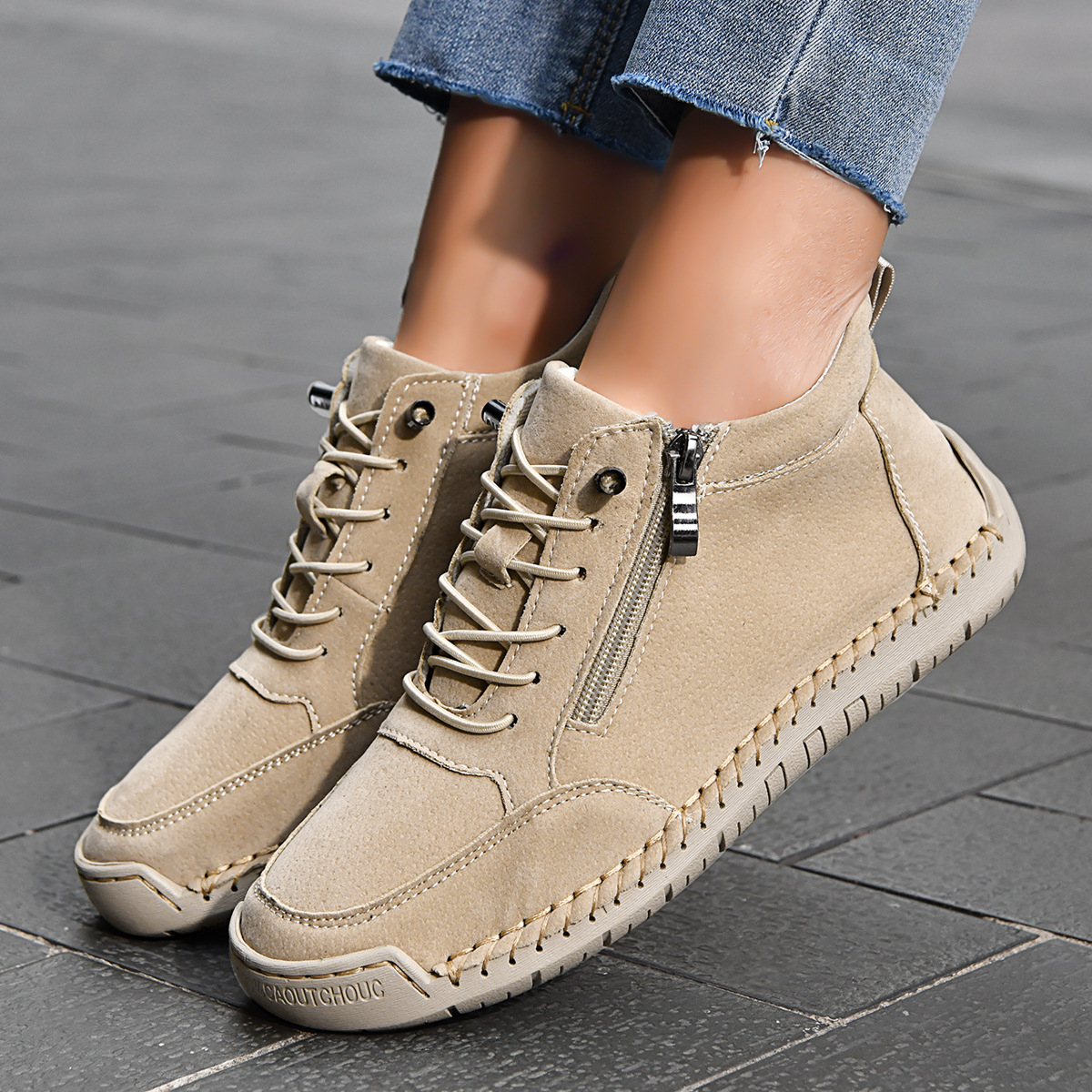 ⏰LETZTER TAG – 70 % RABATT🛒 Herren Leder-Freizeitstiefel – Bequeme Outdoor-Schuhe für Alltag und Autofahren