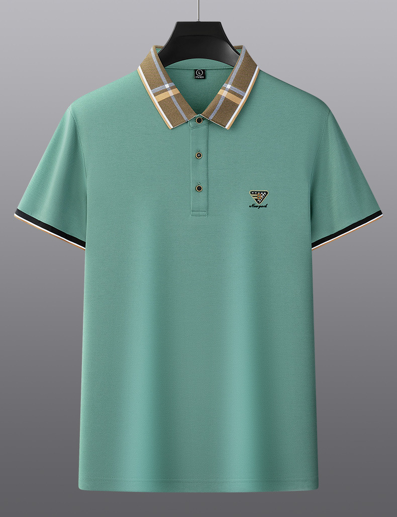 Sommer Neue Dünne Seide Gerade Kurzarm Casual Einfarbig POLO shirt