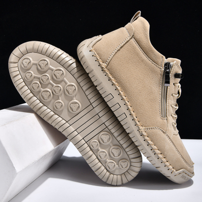 ⏰LETZTER TAG – 70 % RABATT🛒 Herren Leder-Freizeitstiefel – Bequeme Outdoor-Schuhe für Alltag und Autofahren