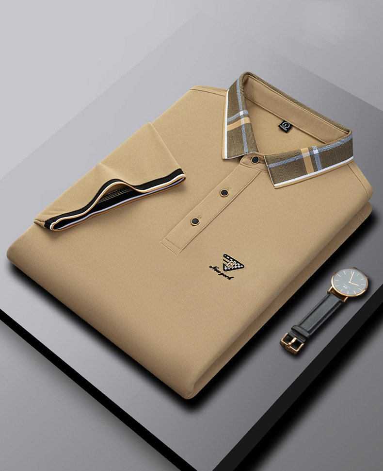 Sommer Neue Dünne Seide Gerade Kurzarm Casual Einfarbig POLO shirt