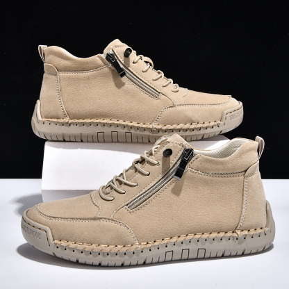 ⏰LETZTER TAG – 70 % RABATT🛒 Herren Leder-Freizeitstiefel – Bequeme Outdoor-Schuhe für Alltag und Autofahren