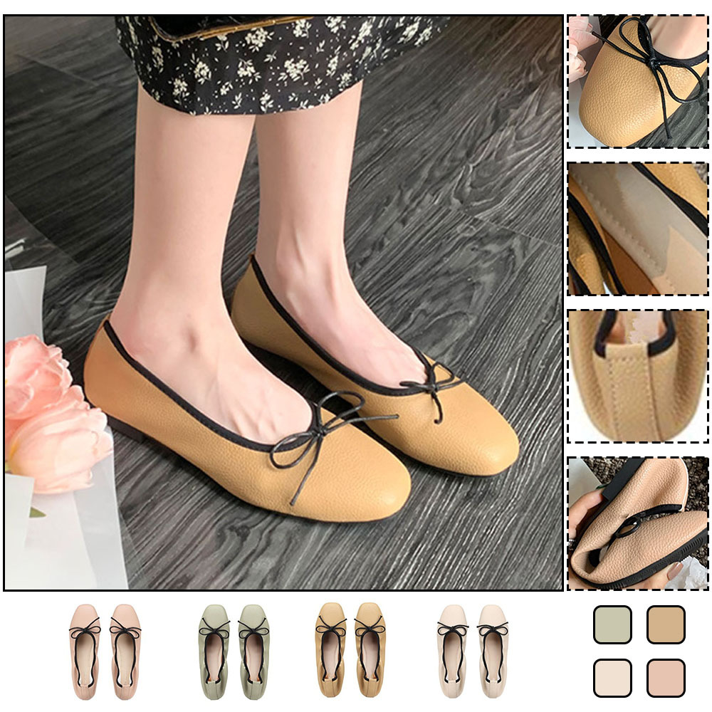 Neue Damenschuhe im französischen Stil mit eckiger runder Spitze und flachem Mund