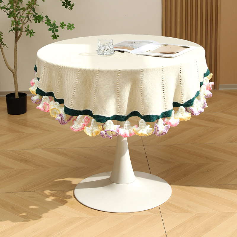 Handgestrickte Regenbogen-Nelkendecke, fertiges Geschenk zum Muttertag