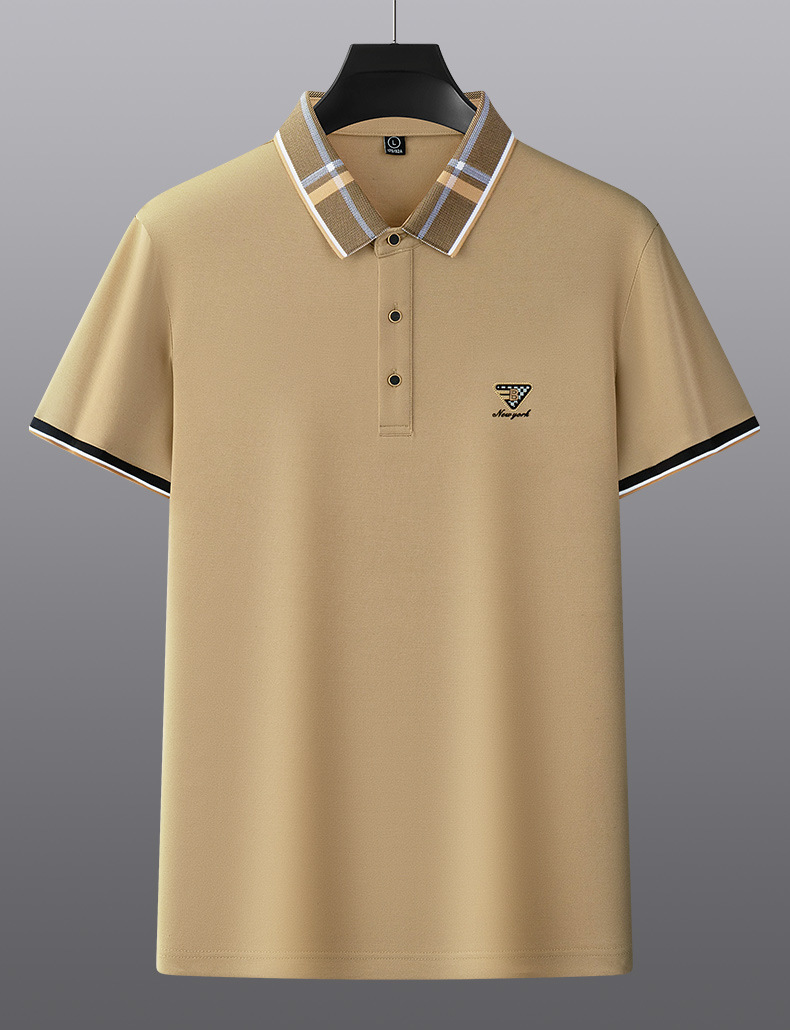 Sommer Neue Dünne Seide Gerade Kurzarm Casual Einfarbig POLO shirt