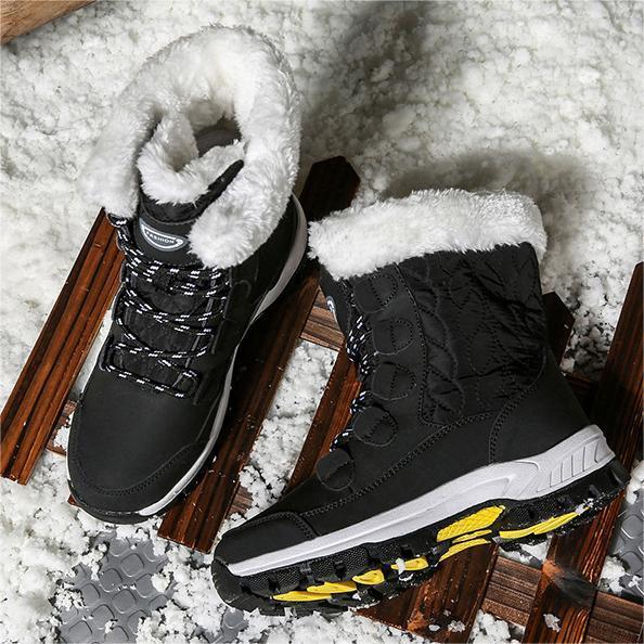 Winterverdickte und samtige High-Top-Schneestiefel für Damen