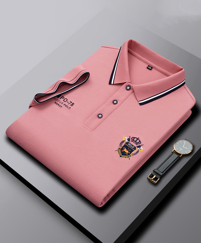 Sommer Neue Mesh Revers Stickerei Casual Herren Poloshirt