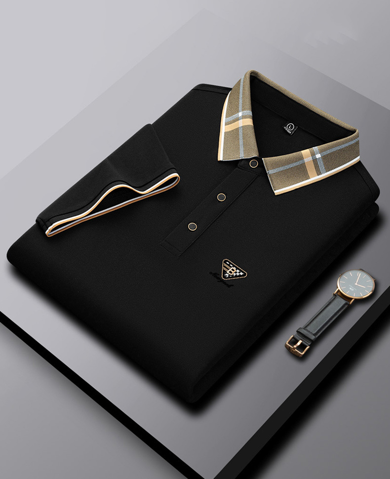 Sommer Neue Dünne Seide Gerade Kurzarm Casual Einfarbig POLO shirt