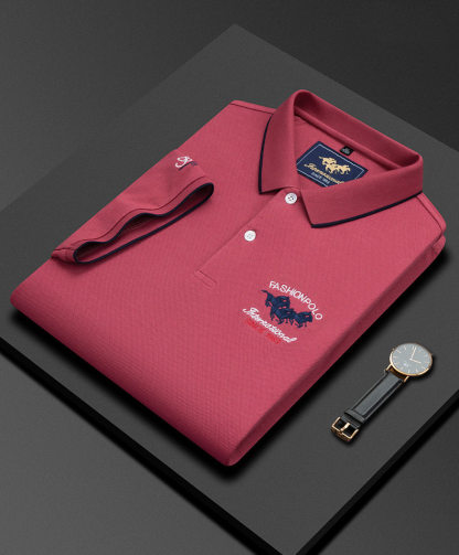 Neue Sommer Bestickte Kurzarm Business-Mode Herren Casual Poloshirt