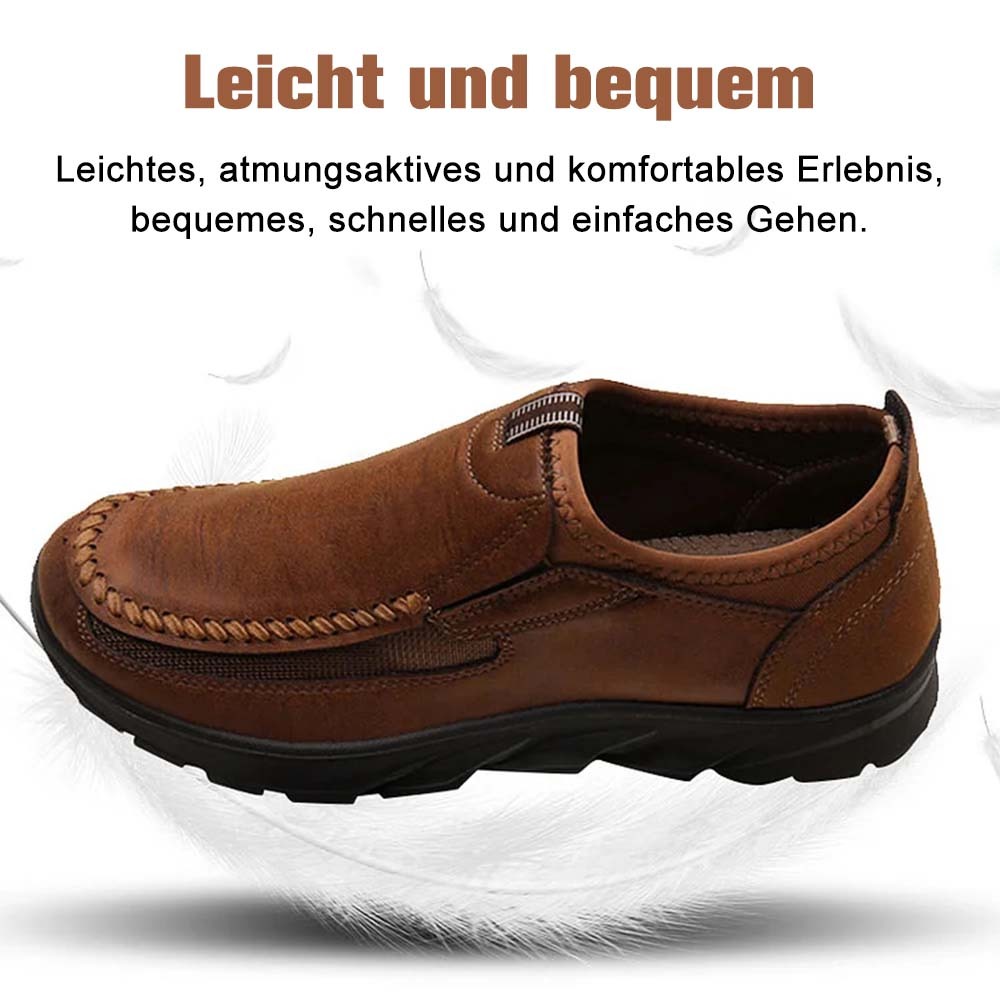 Lässige, atmungsaktive Herren-Loafer aus Leder