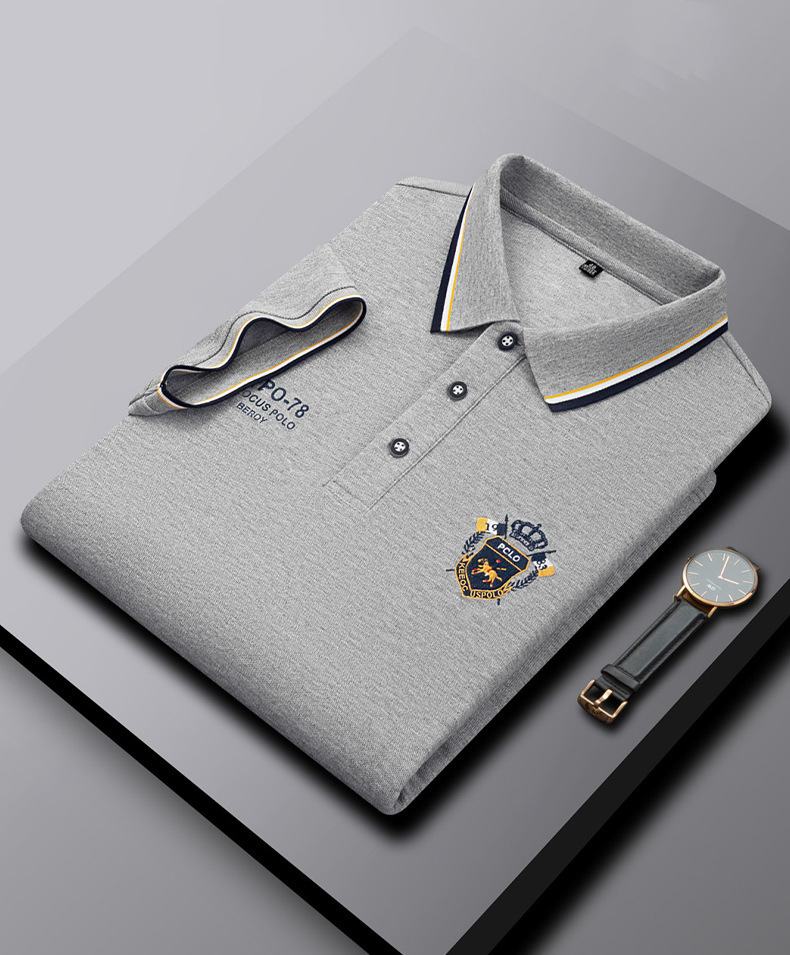 Sommer Neue Mesh Revers Stickerei Casual Herren Poloshirt