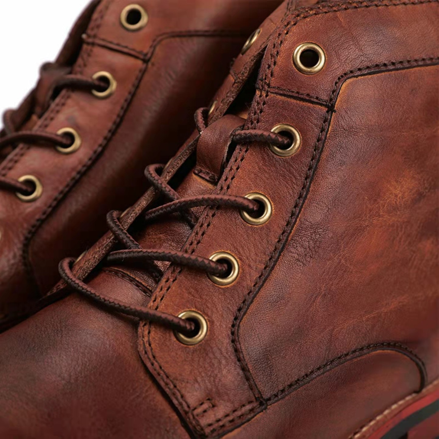 Mens Genuine Leather Waterproof Non-slip Arch Support Hiking Casual Chukka Boots