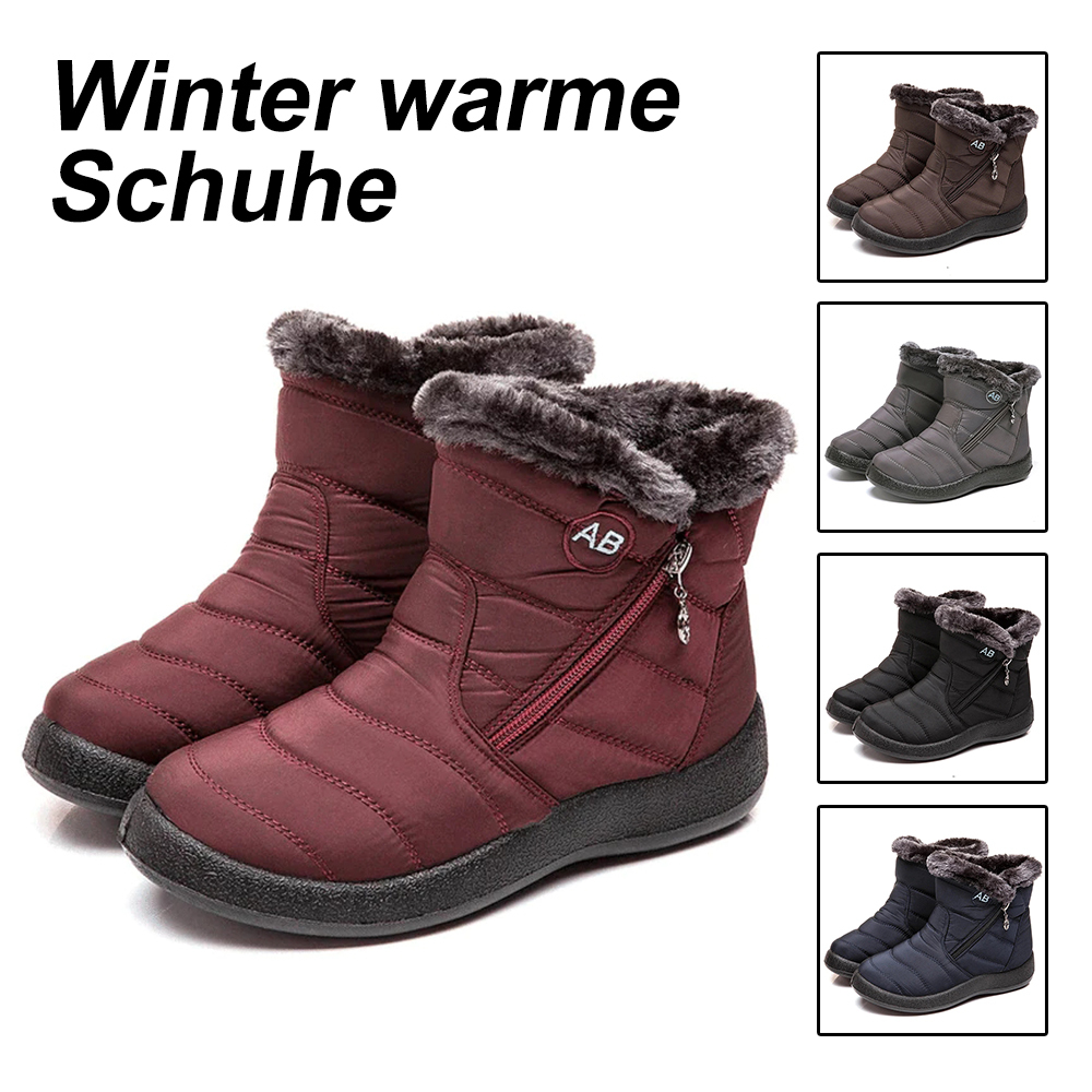 Warme Schneestiefel für Damen mit seitlichem Reißverschluss